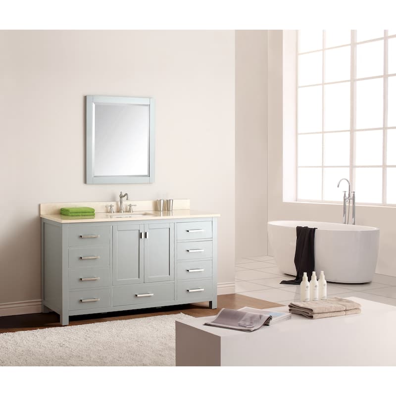 Avanity Modero 61-inch Single Vanity Combo in Chilled Gray with Top and Sink