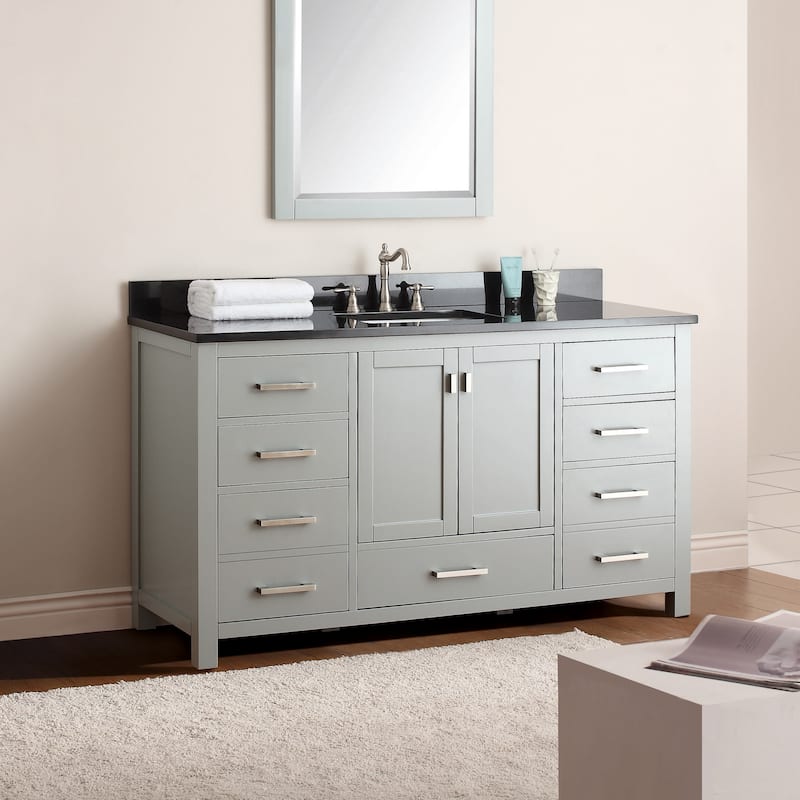 Avanity Modero 61-inch Single Vanity Combo in Chilled Gray with Top and Sink