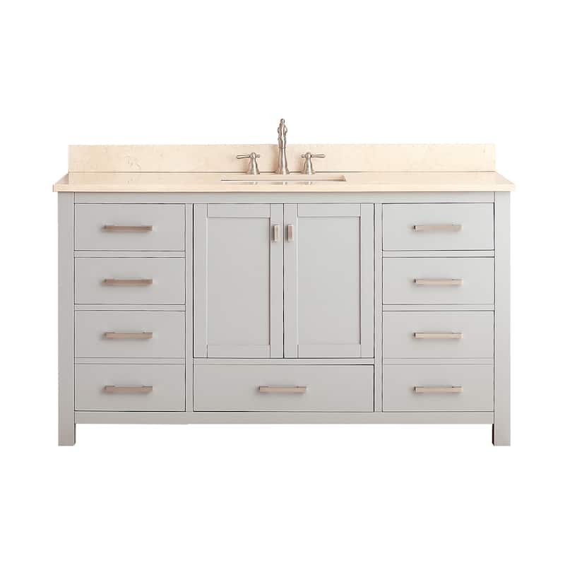 Avanity Modero 61-inch Single Vanity Combo in Chilled Gray with Top and Sink