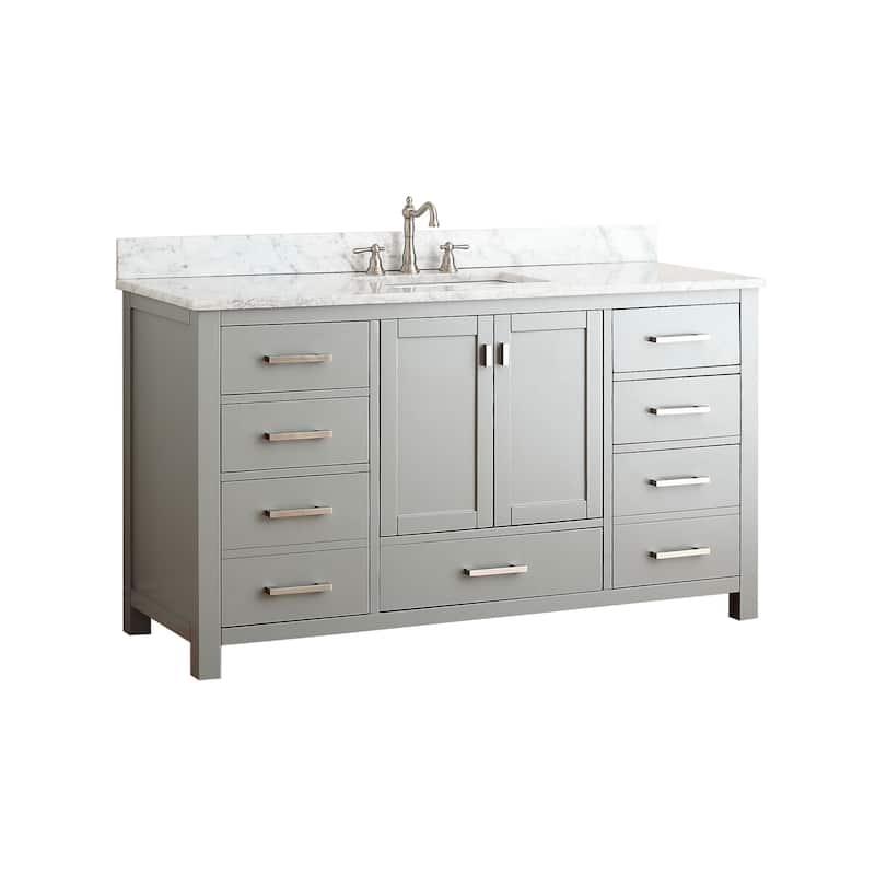 Avanity Modero 61-inch Single Vanity Combo in Chilled Gray with Top and Sink