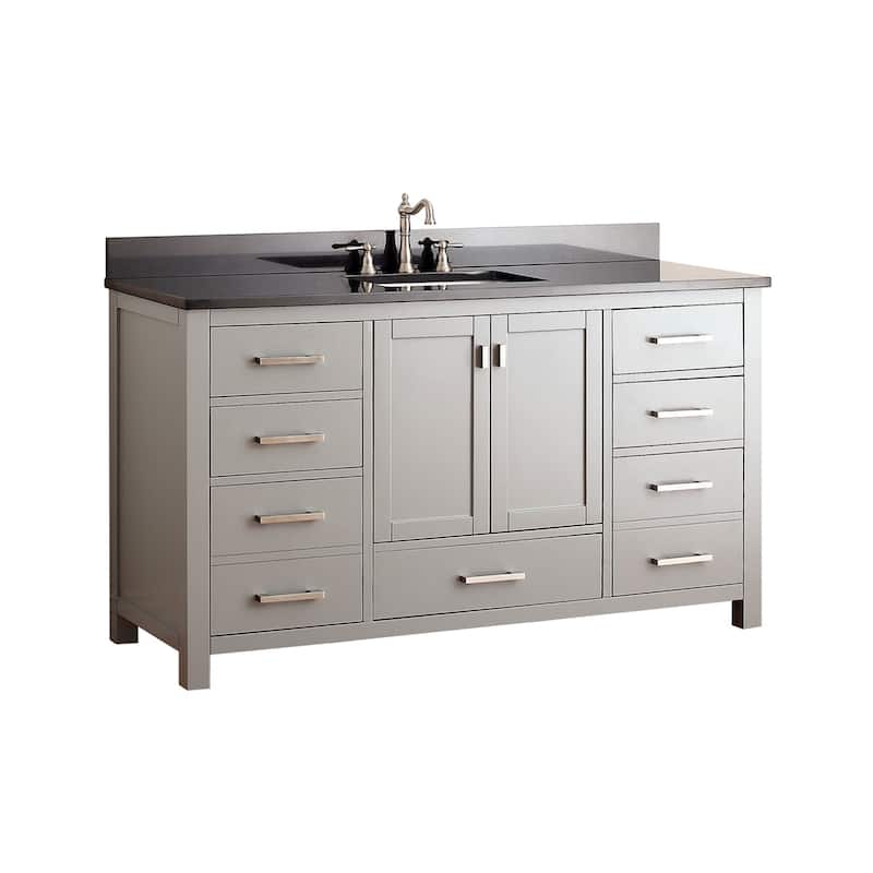 Avanity Modero 61-inch Single Vanity Combo in Chilled Gray with Top and Sink