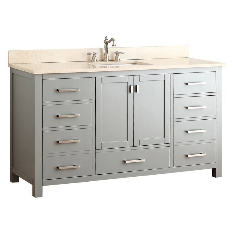 Avanity Modero 61-inch Single Vanity Combo in Chilled Gray with Top and Sink