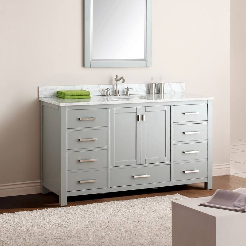Avanity Modero 61-inch Single Vanity Combo in Chilled Gray with Top and Sink
