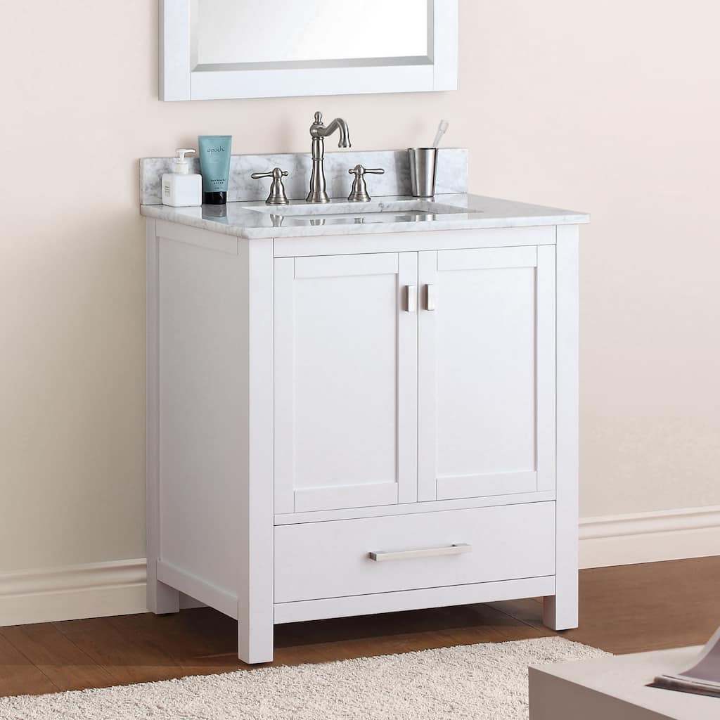Avanity Modero 31-inch Single Vanity in White Finish with Sink and Top