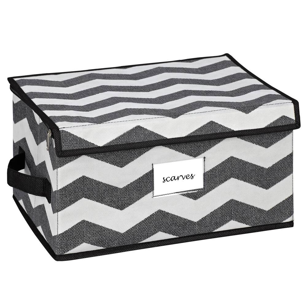 The Macbeth Collection Medium Chevron Printed Zippered Storage Box