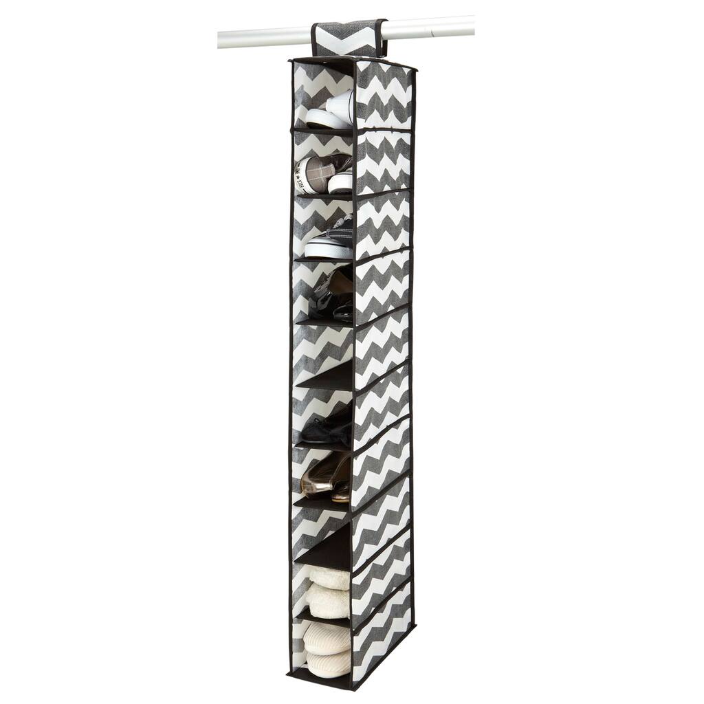 The Macbeth Collection Chevron Printed 10-shelf Shoe Organizer