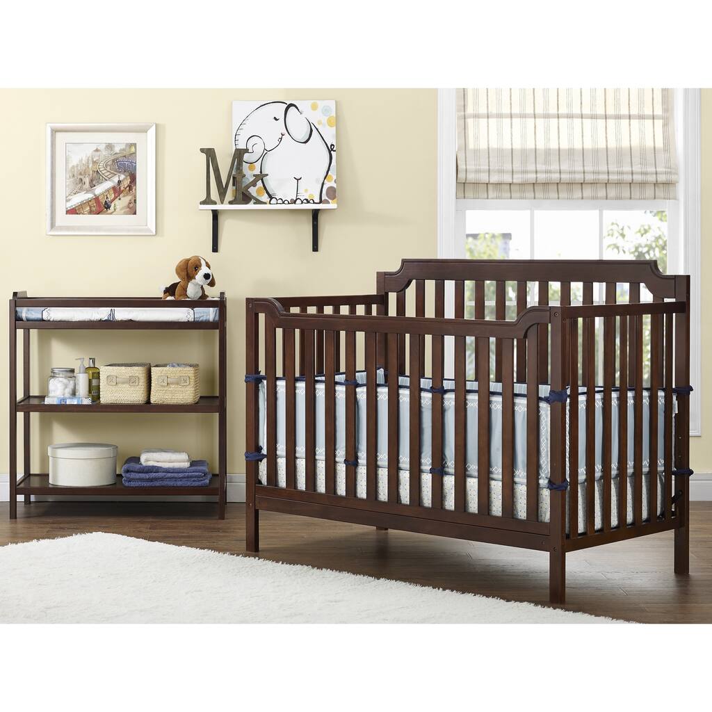 Baby Relax Kypton Nursery-in-a-Box 3-in-1 Espresso Crib with Changing Table