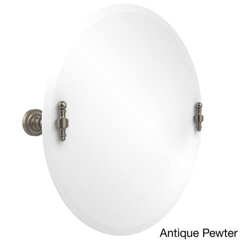 Retro Unframed Round Beveled Edge Tilt Wall Mirror