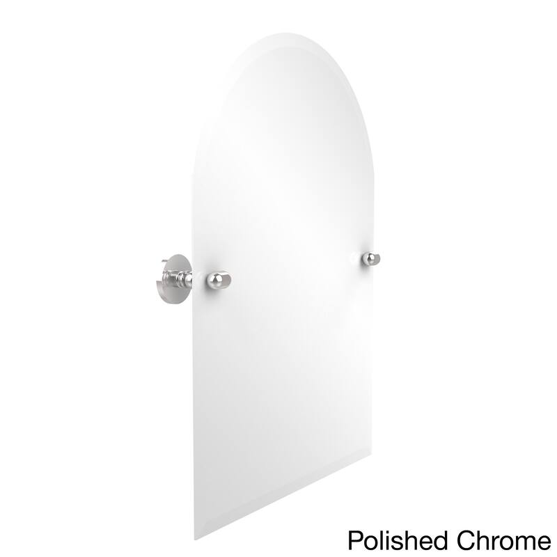 Tango Collection Beveled Edge Frameless Arched Top Tilt Wall Mirror A