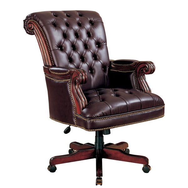 Shop Coaster Company Dark Brown Vinyl Adjustable Executive Office Chair