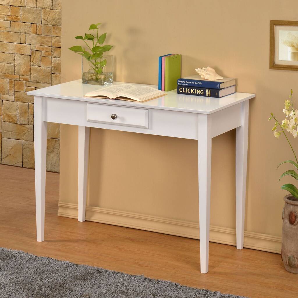 William's Home Furnishing Bodai White 1-drawer Desk