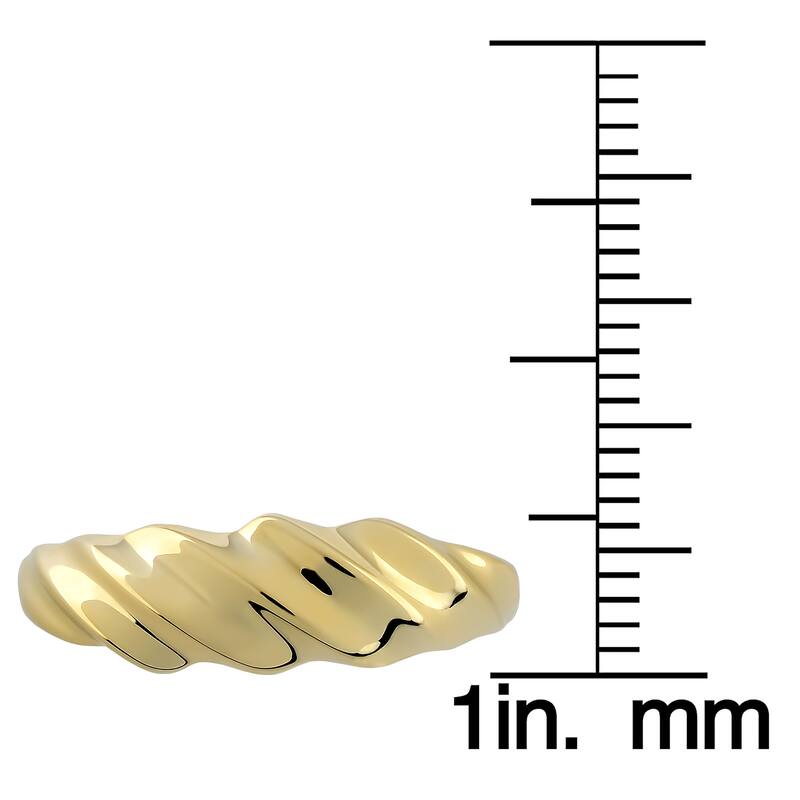Fremada 10k Yellow Gold High Polish Ripple Design Ring