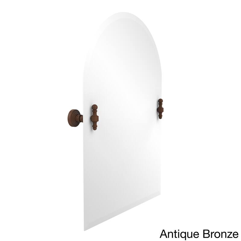 Retro Wave Collection Beveled Edge Unframed Arched Top Tilt Wall Mirror