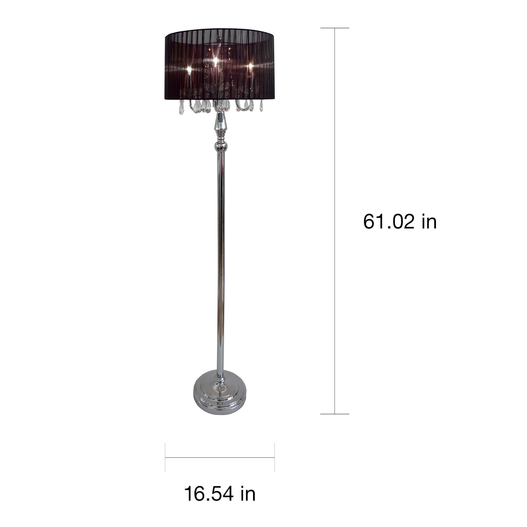Shop Silver Orchid Bacall Trendy Sheer Shade Floor Lamp And