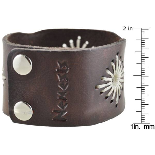 ANAZOZ Brown Mens Leather Cuff Bangle Bracelet Adjustable ANAZOZ Brown Mens Leather Cuff Bangle Bracelet Adjustable
