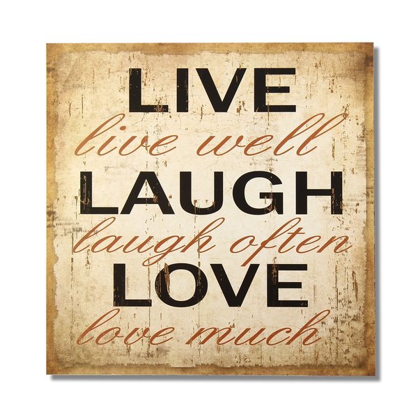 Shop Adeco Decorative Wood Wall Sign Plaque "Live Laugh ...