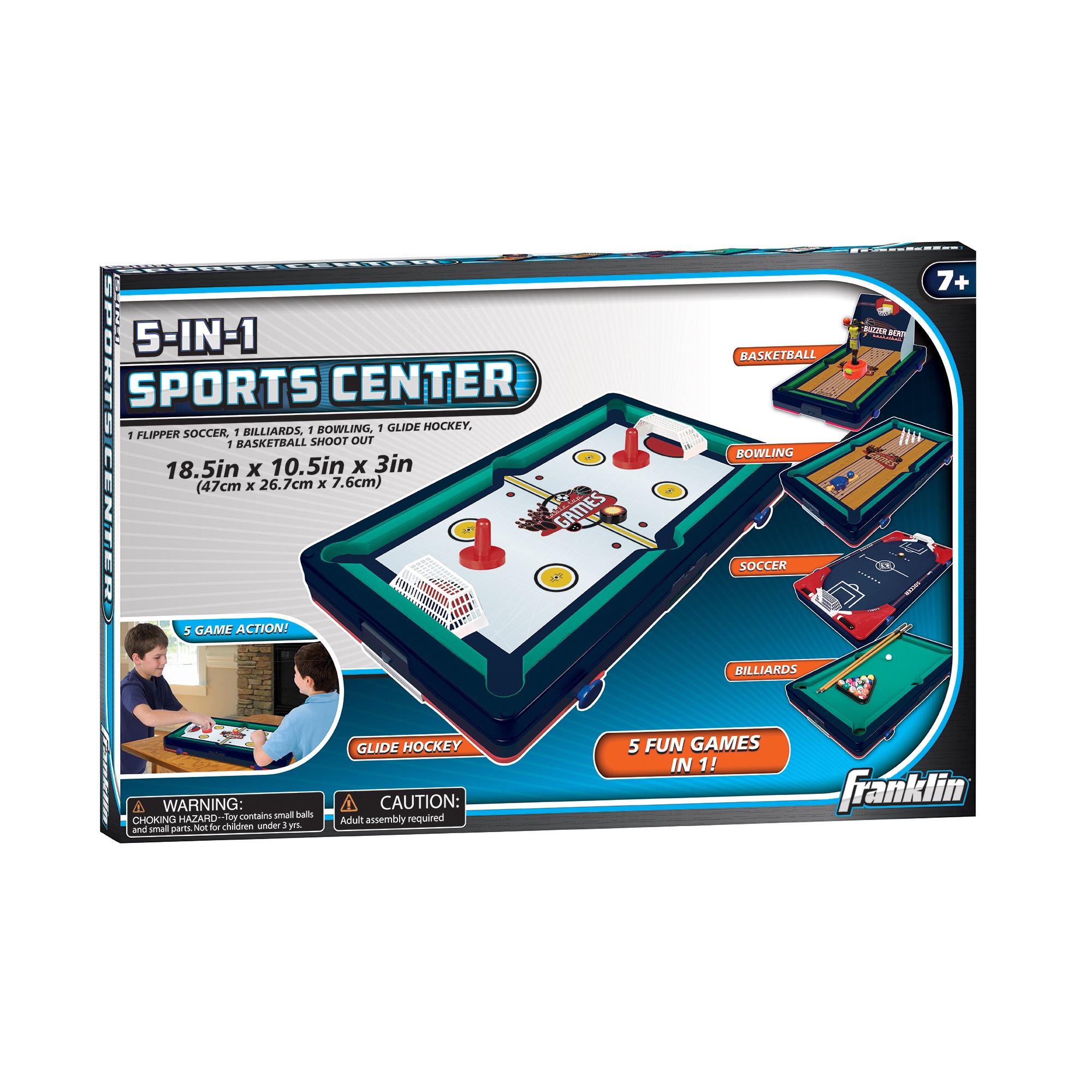 Franklin Sports Table Top Sports Game Set - 5-in-1 Sports Center Indoor  Sports Games - Tabletop Soccer, Basketball, Hockey, Bowling + Pool