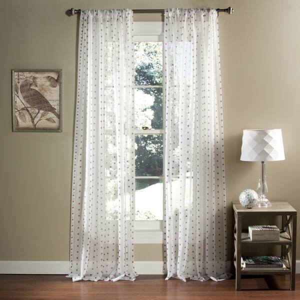 Shop Lush Decor Polka Dot Sheer Curtain Panel Pair Free Shipping