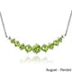 preview thumbnail 10 of 15, Glitzy Rocks Sterling Silver Gemstone or Cubic Zirconia Birthstone Graduated Necklace Peridot - Green - August