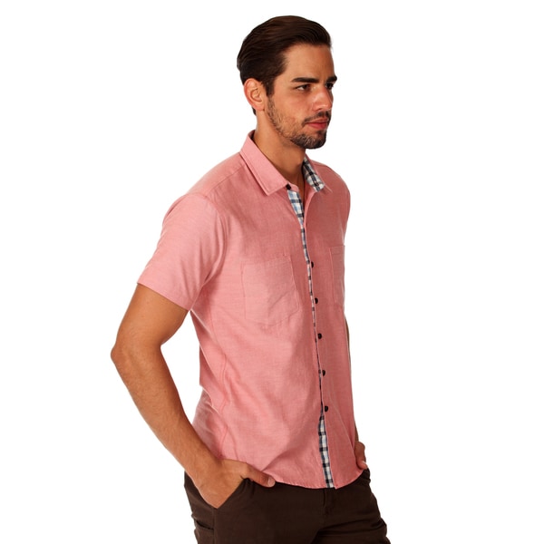 mens pink chambray shirt