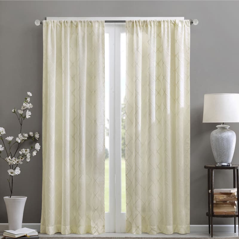 Diamond Sheer Curtains - 50"W X 95"L - Ivory