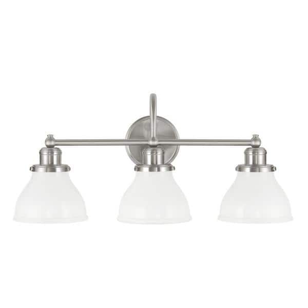 slide 1 of 1, Baxter 3-light Brushed Nickel Bath/ Vanity Light - Brushed Nickel