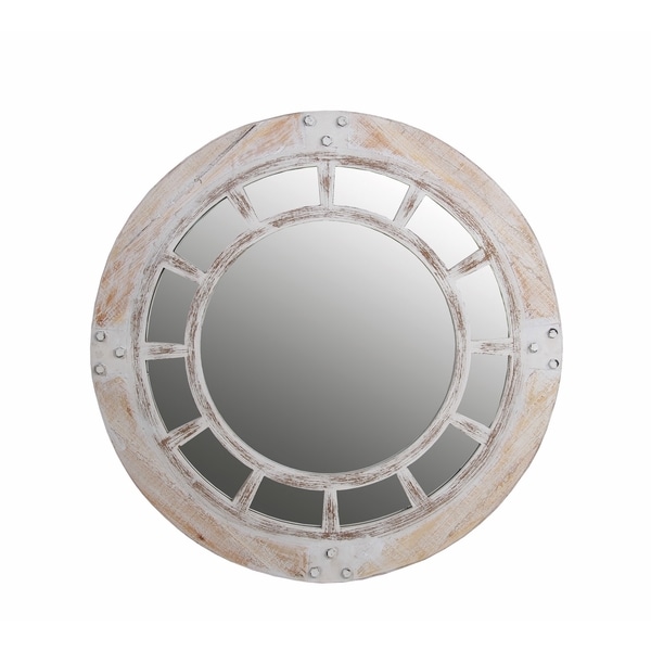 Shop 32-inch Round Whitewash Mirror - Free Shipping Today ...