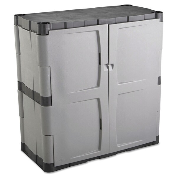 Rubbermaid Grey/Black Double-door Storage Cabinet