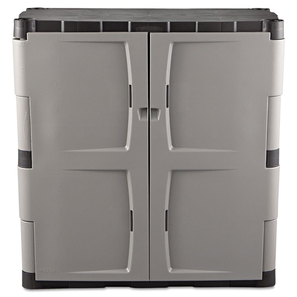 Shop Rubbermaid Grey Black Double Door Storage Cabinet Overstock