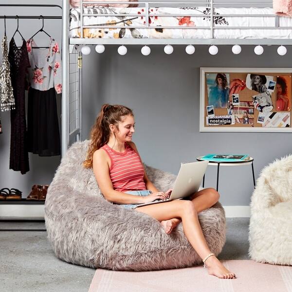 Shop Big Joe Lux 132 Teardrop Bean Bag Chair Shag Free