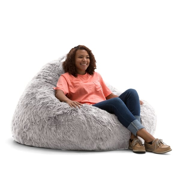 Shop Big Joe Lux 132 Teardrop Bean Bag Chair Shag Free
