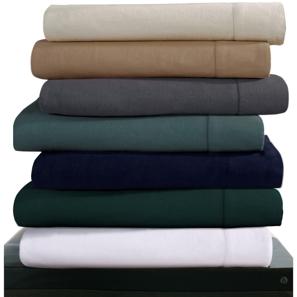 Luxury 200-GSM Cotton Flannel Hemstitched Deep Pocket Sheet Set