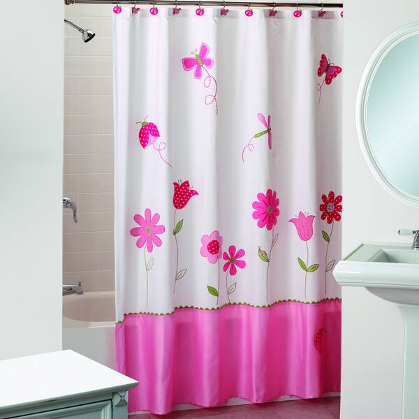 Shop Saturday Knight Butterfly Garden Pink Shower Curtain And Bath