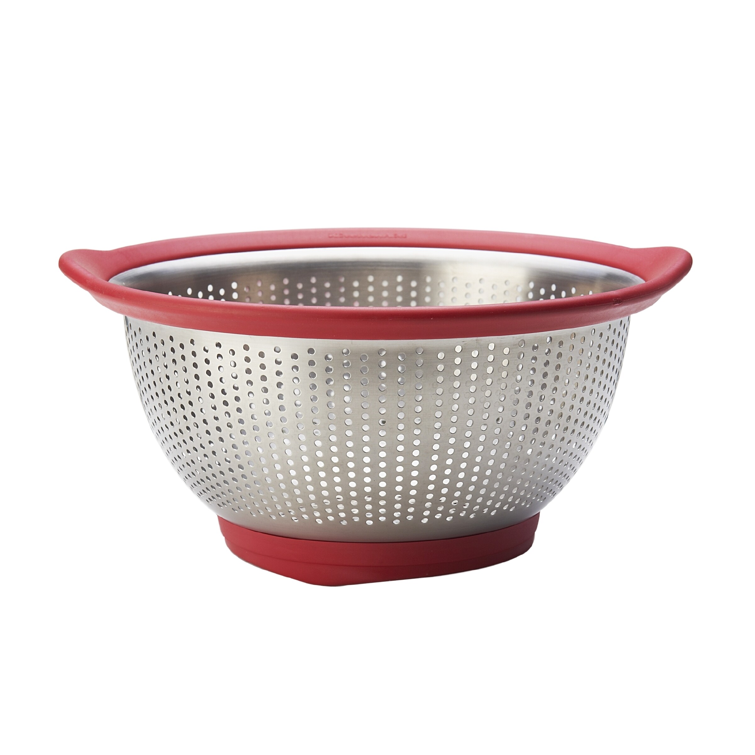red metal colander