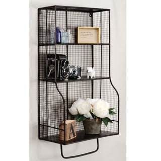 Linon 17 x 31-inch Distressed Metal Wall Storage Organizer - N/A