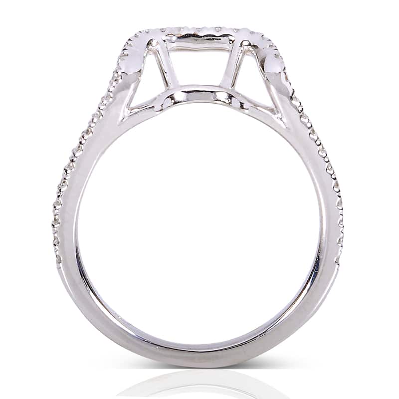 Annello 14k White Gold 1/5ct TDW Diamond Curved Wedding Band