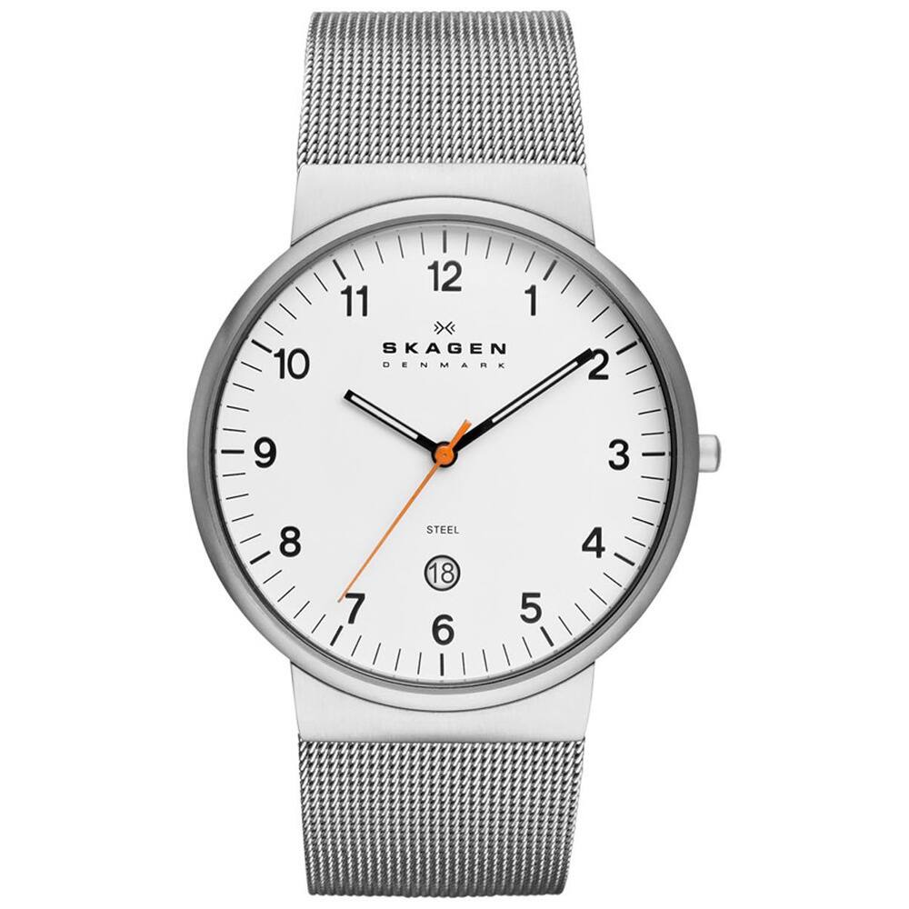 SKAGEN Klassik Mens SKW6025 Three-Hand Date Stainless Steel Watch - White