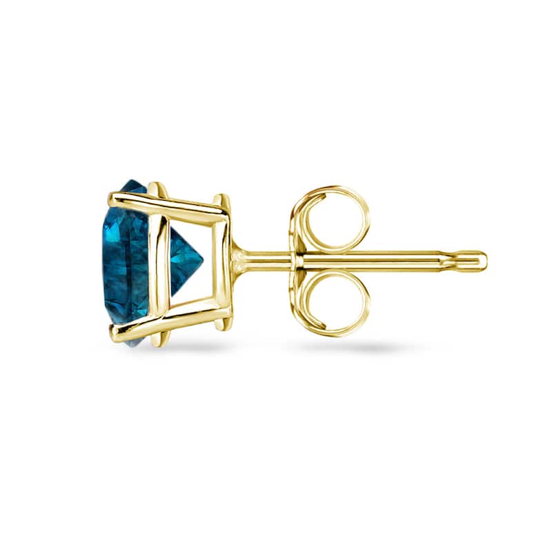 Auriya 1/4 to 2ctw Blue Diamond Stud Earrings 14k Yellow Gold (I1-I2)