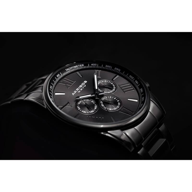 Akribos XXIV Men's Multifunction Tachymeter Stainless Steel Bracelet Watch
