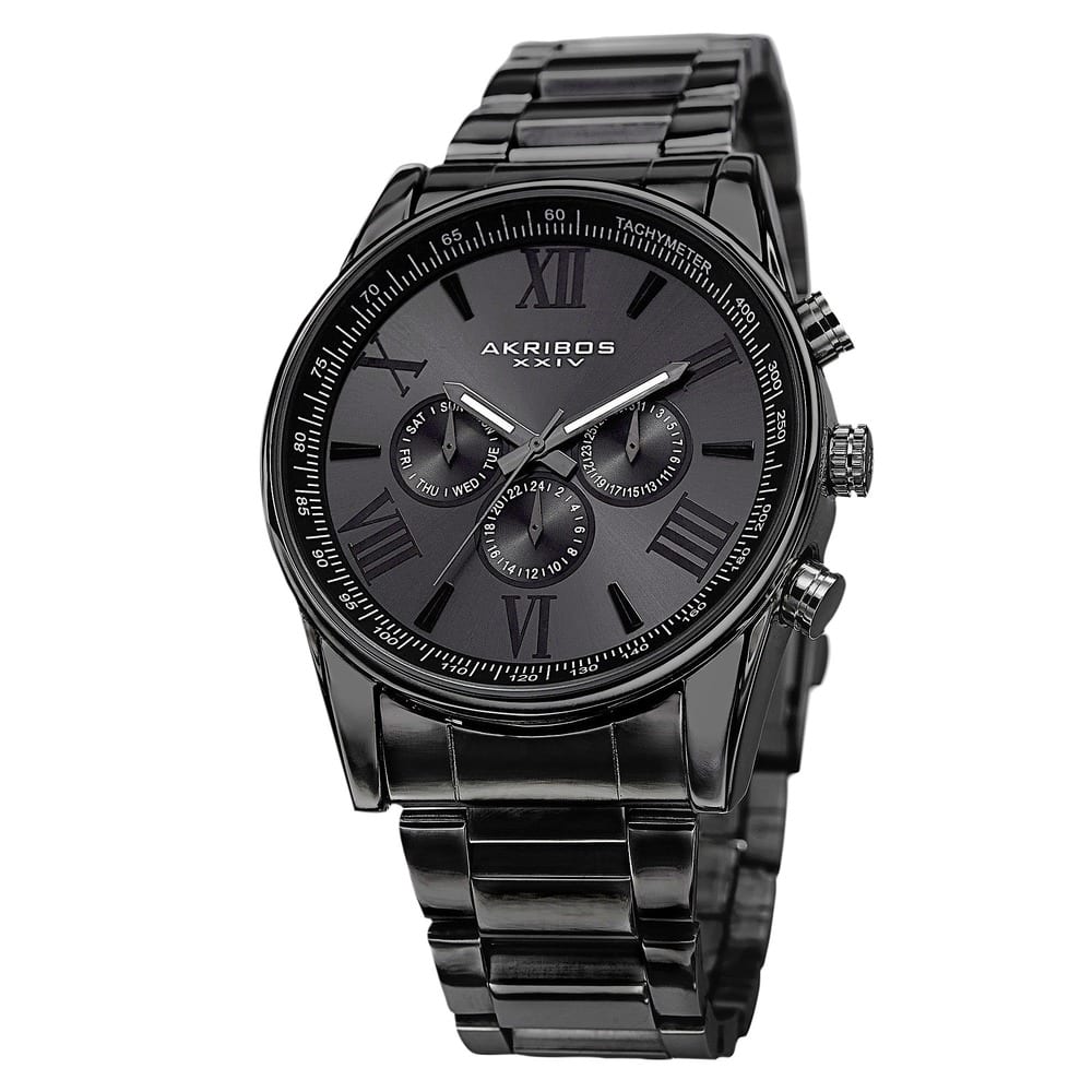 Akribos XXIV Men's Multifunction Tachymeter Stainless Steel Bracelet Watch