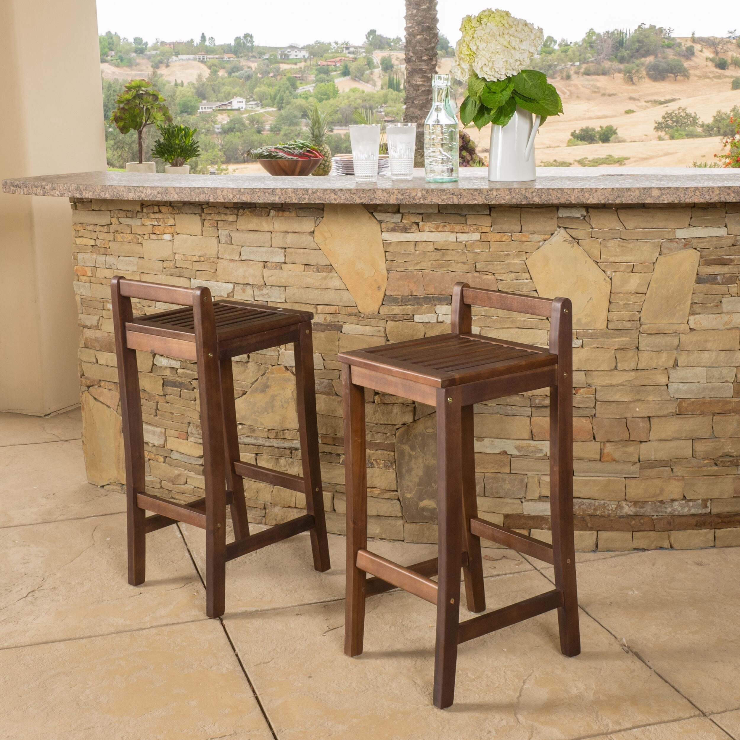 wood black bar stools