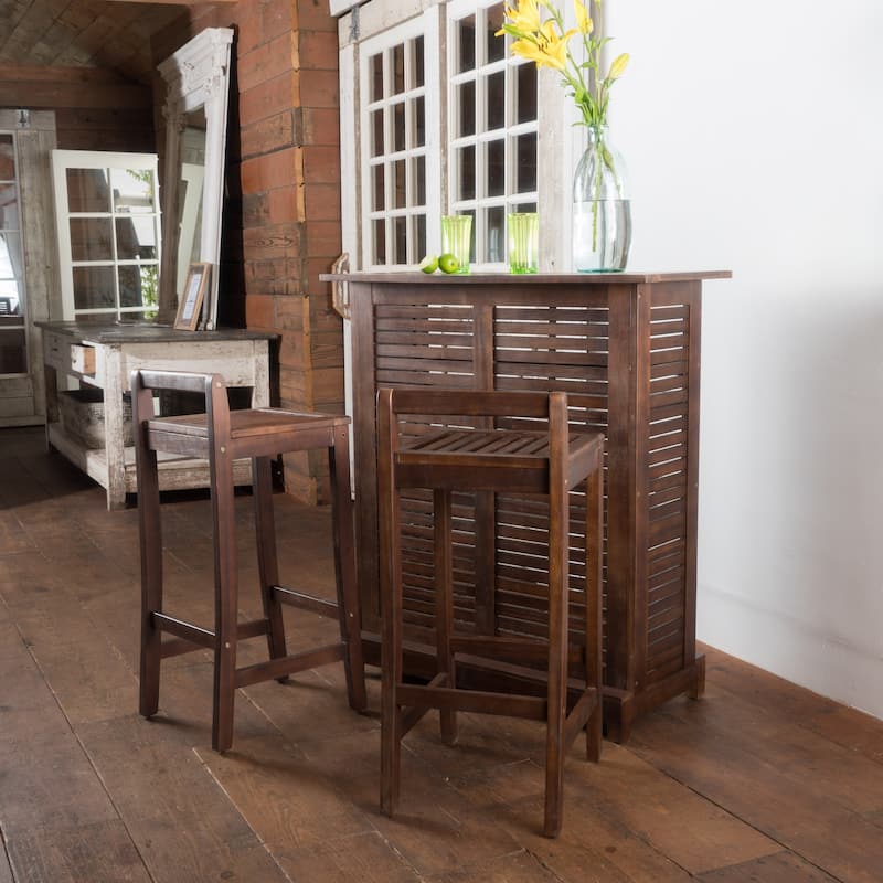 Riviera 3-piece Outdoor Wood Bar Set by Christopher Knight Home - N/A