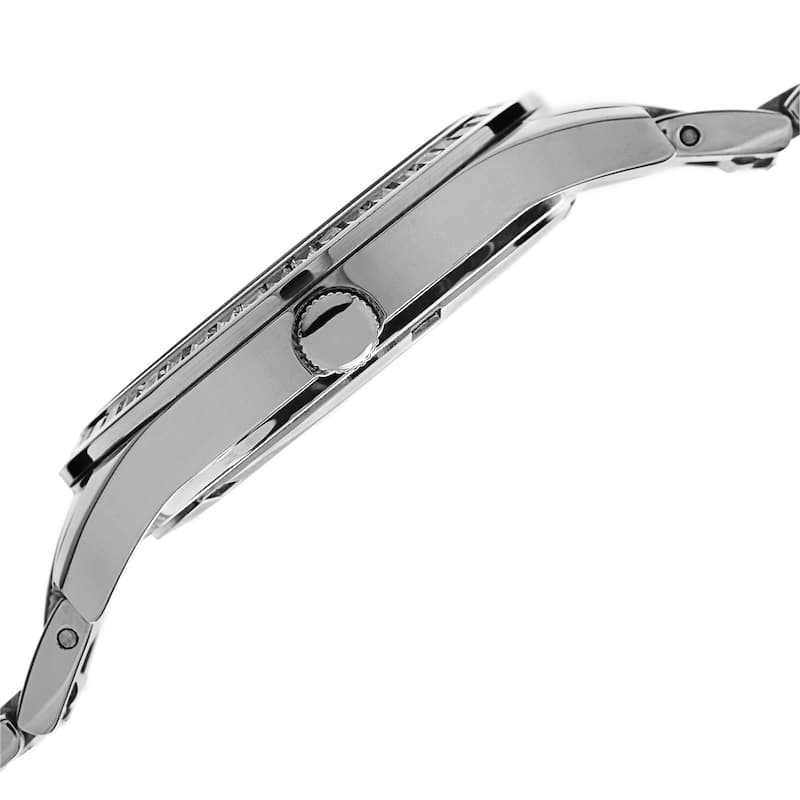 Akribos XXIV Women's Crystal Bezel Stainless Steel Silver-Tone Bracelet Watch
