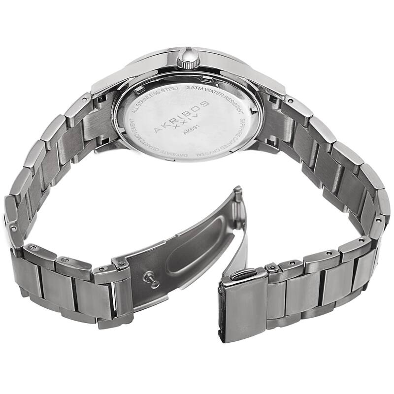 Akribos XXIV Women's Crystal Bezel Stainless Steel Silver-Tone Bracelet Watch