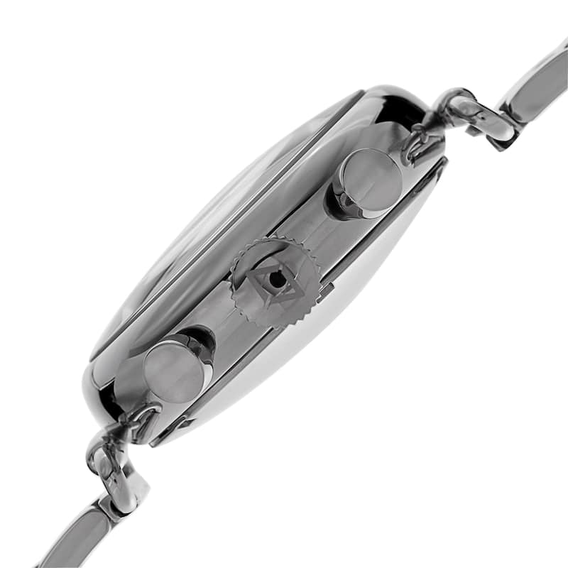 Akribos XXIV Men's Quartz Chronograph Stainless Steel Silver-Tone Bracelet Watch