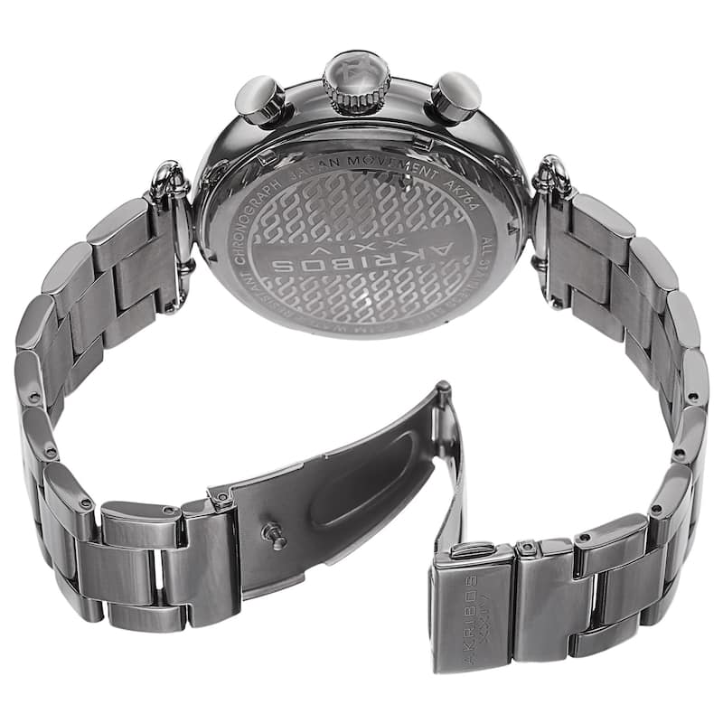 Akribos XXIV Men's Quartz Chronograph Stainless Steel Silver-Tone Bracelet Watch
