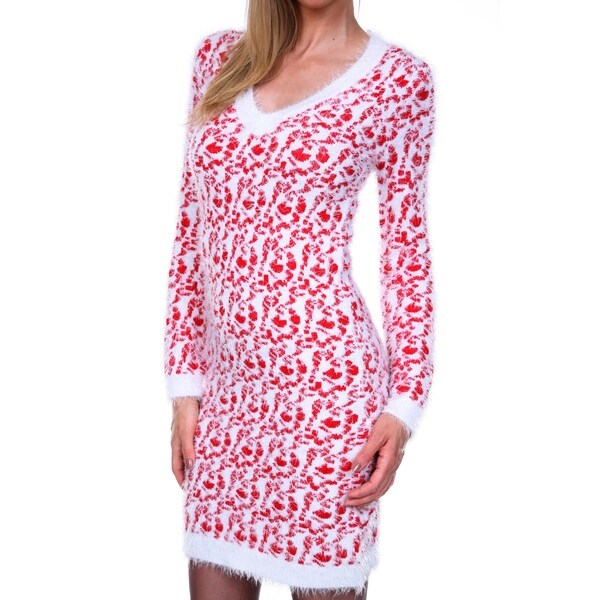 white mark sweater dress