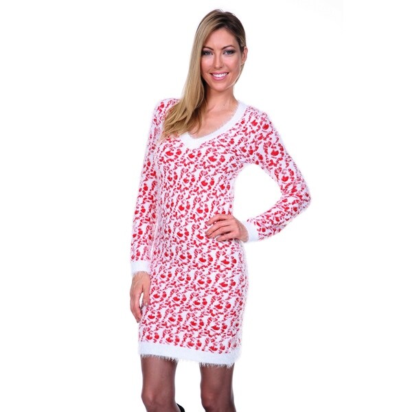 white mark sweater dress