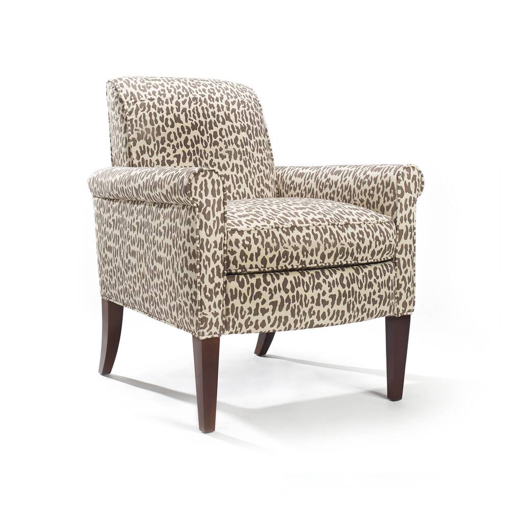 Rothes Linen Animal Print Rolled Arm Chair