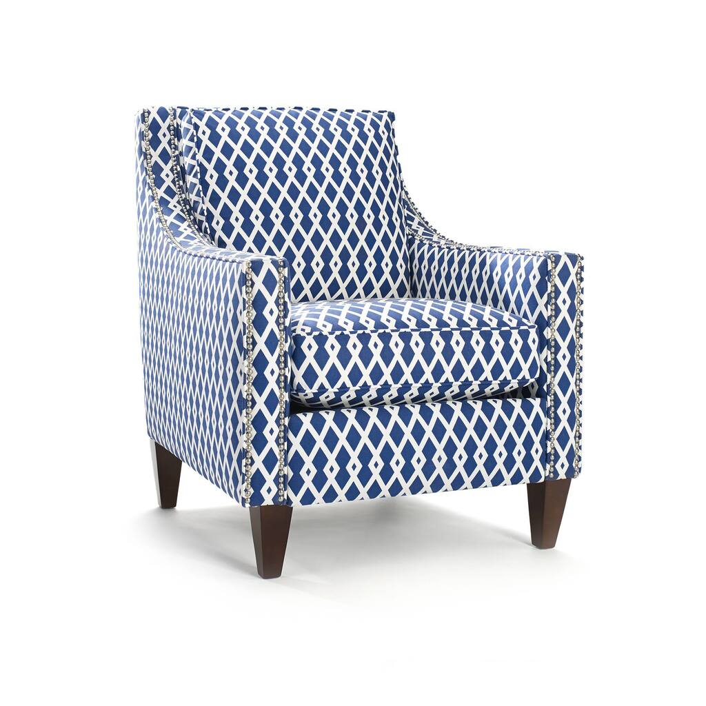 Pryce Ultramarine Geometric Pattern Arm Chair